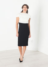 Load image into Gallery viewer, Layered Contrast Dress in Cream/Black
