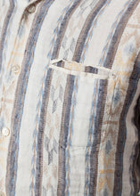 Load image into Gallery viewer, Linen Western Shirt in Beige/Blue
