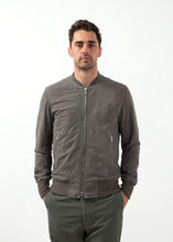 Load image into Gallery viewer, Leather Bomber Jacket in Dust

